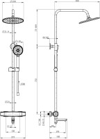 Душевая стойка Wonzon & Woghand WW-B3035-A3-CR хром