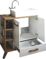 Мебель для ванной комнаты Sanflor Ингрид 80, белый матовый, швейцарский вяз