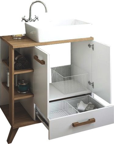 Мебель для ванной комнаты Sanflor Ингрид 80, белый матовый, швейцарский вяз