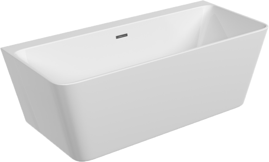 Акриловая ванна Sancos Square FB14 170x75 см, пристенная, белая, с каркасом, со сливом-переливом