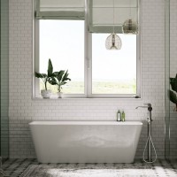 Акриловая ванна Sancos Square FB14 170x75 см, пристенная, белая, с каркасом, со сливом-переливом