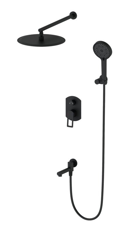 Душевой комплект Wonzon & Woghand WW-88939010-MB С ВНУТРЕННЕЙ ЧАСТЬЮ, матовый черный