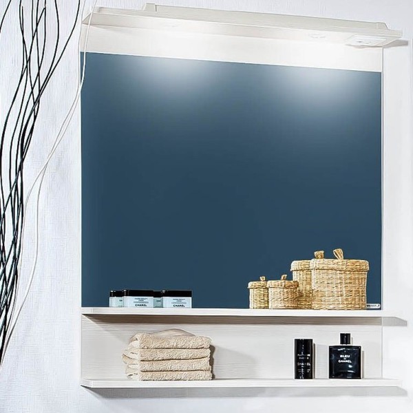 Зеркало Бриклаер Чили 70 светлая лиственница, с подсветкой и полкой