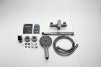 Смеситель с длинным изливом для ванны BELZ B713 B22713-3 оружейная сталь Смеситель с длинным изливом для ванны BELZ B713 B22713-3 оружейная сталь