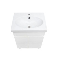 Тумба под раковину без столешницы AQUATON Лайн 60 напольная, глянцевая белая