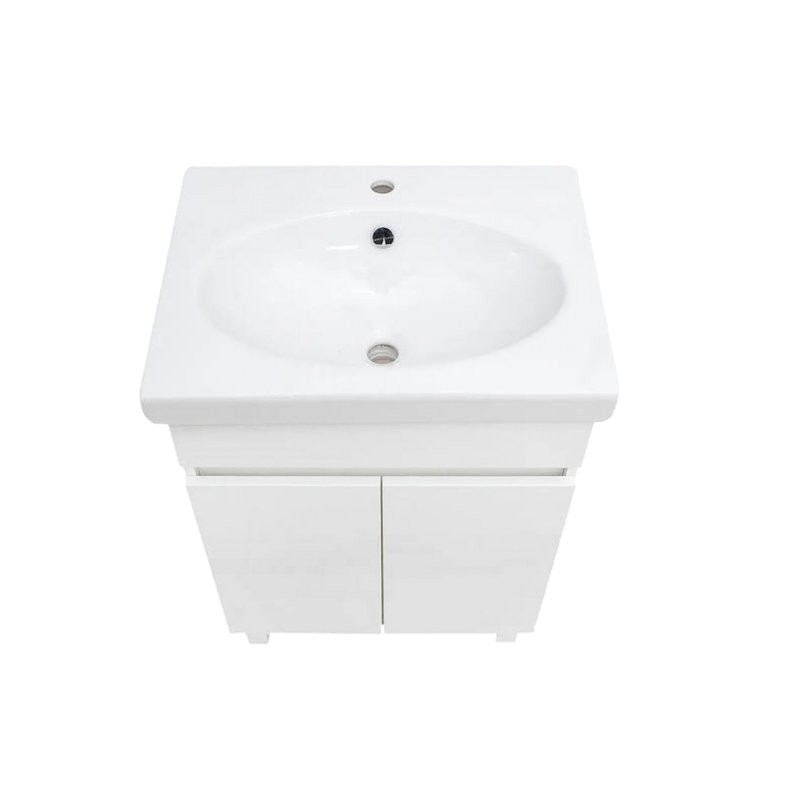 Тумба под раковину без столешницы AQUATON Лайн 60 напольная, глянцевая белая