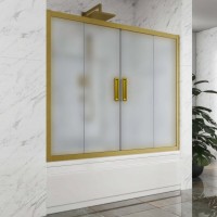 Шторка на ванну Kubele DE019 P4-MAT-BR 210х150 см, профиль бронза
