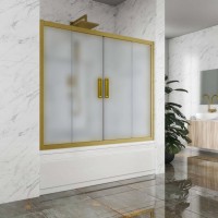 Шторка на ванну Kubele DE019 P4-MAT-BR 210х150 см, профиль бронза