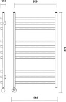Полотенцесушитель электрический Domoterm Калипсо П10 50x80, золото, L