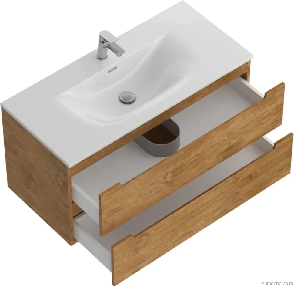 Тумба с раковиной BelBagno Etna 100 rovere nature, раковина BB-8099-100