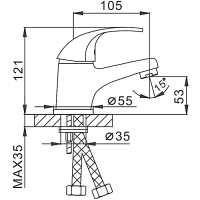 Смеситель для раковины Frap H03 F1003 хром