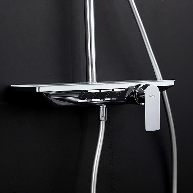 Душевая стойка Gappo G96 G2496-10 белая, хром