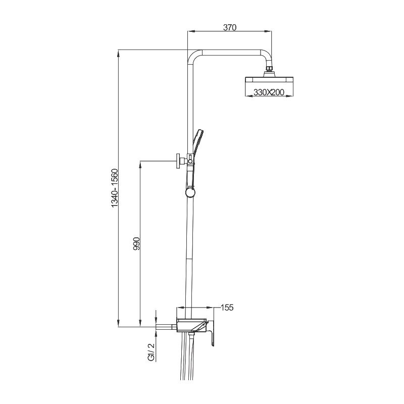 Душевая стойка Gappo G96 G2496-10 белая, хром