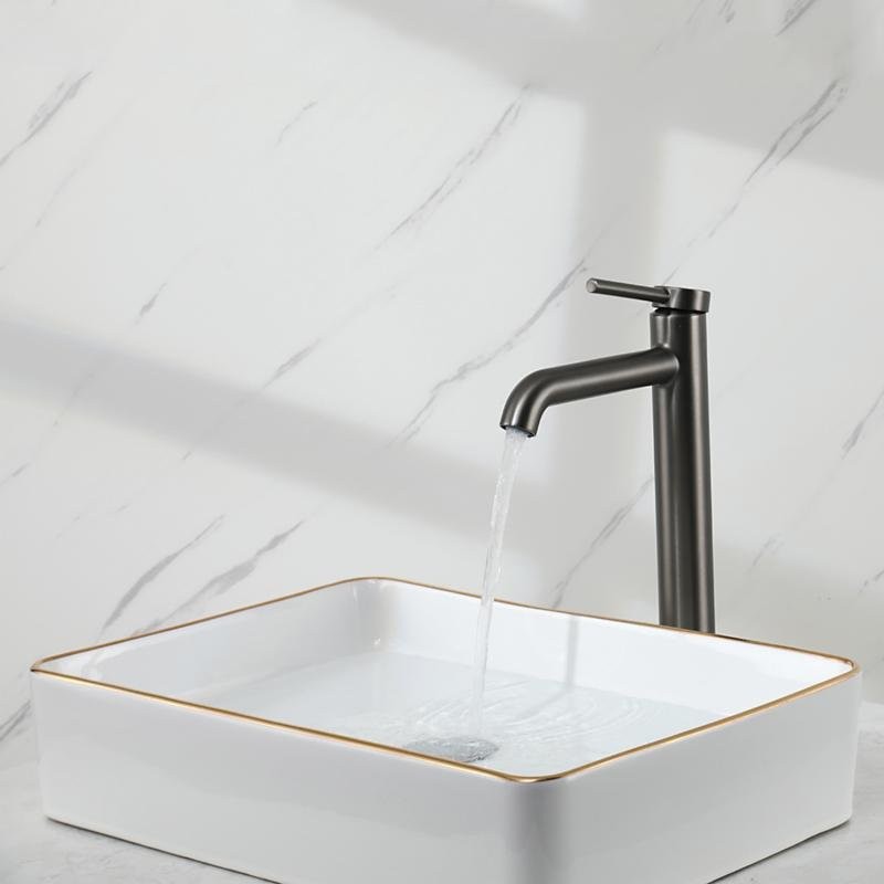 Смеситель для раковины Gappo G06-9 G1006-29 оружейная сталь