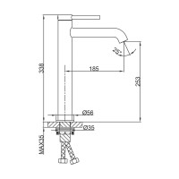 Смеситель для раковины Gappo G06-9 G1006-29 оружейная сталь