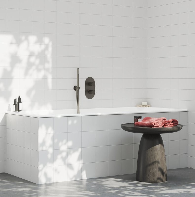 Термостатический смеситель встраиваемый Ravak Espirit ES 063.20GB.O2.RB07C С ВНУТРЕННЕЙ ЧАСТЬЮ, для ванны с душем, брашированный графит