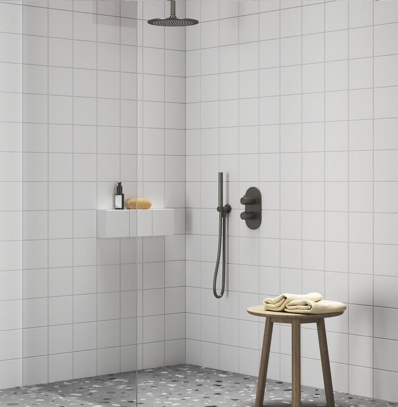 Термостатический смеситель встраиваемый Ravak Espirit ES 063.20GB.O2.RB07C С ВНУТРЕННЕЙ ЧАСТЬЮ, для ванны с душем, брашированный графит