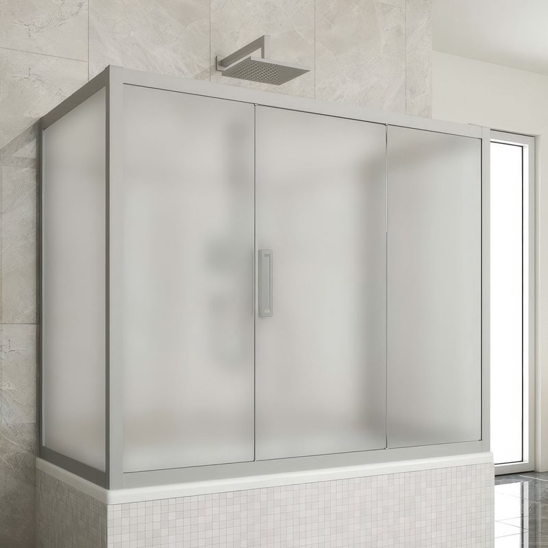 Шторка на ванну Kubele DE019 P3U-MAT-MT, 170х70 см, профиль матовый хром