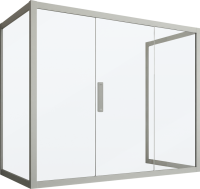 Шторка на ванну Kubele DE019 P3U-MAT-MT, 170х70 см, профиль матовый хром
