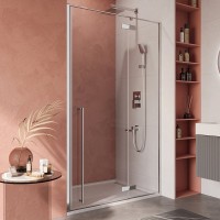 Душевая дверь в нишу Cezares Liner B-12 R 120 см, профиль хром, стекло прозрачное