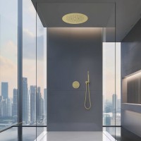 Душевой комплект Timo Saona SX-2370/17SM С ВНУТРЕННЕЙ ЧАСТЬЮ, с термостатом, матовое золото