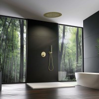 Душевой комплект Timo Saona SX-2370/17SM С ВНУТРЕННЕЙ ЧАСТЬЮ, с термостатом, матовое золото