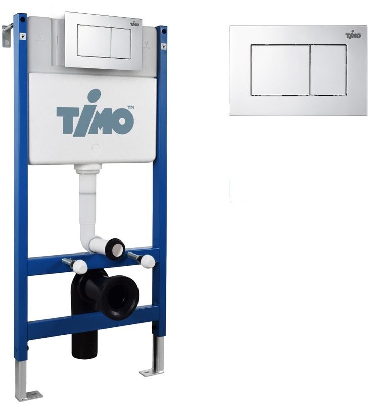 Комплект Инсталляция Timo TWC-01 + Кнопка Reko FP-004 цвет хром