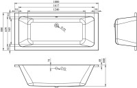 Акриловая ванна Lavinia Boho Pure 180x80 см, встраиваемая, белая, с каркасом, с экраном, с подголовником