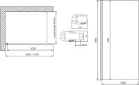 Душевая перегородка Vegas Glass EAF LUX 1 5 070x199 профиль матовый хром, стекло прозрачное