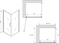 Душевой уголок Abber Sonnenstrand AG04100-S80 80x100, профиль хром, стекло прозрачное