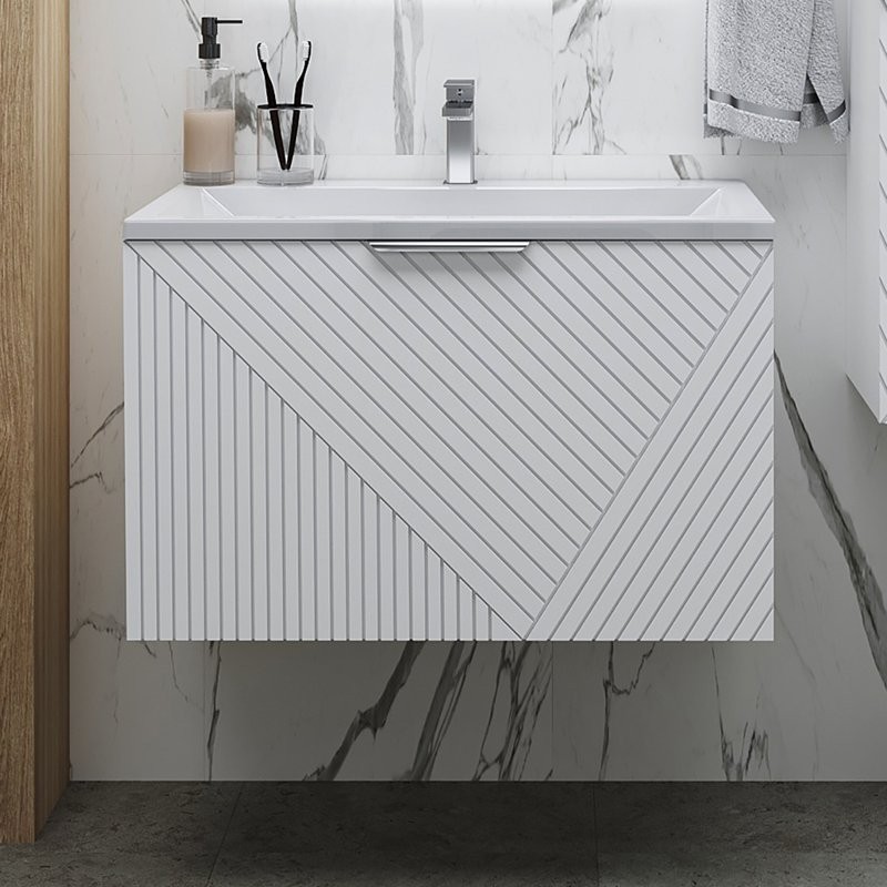 Тумба с раковиной Grossman Блисс 80 матовая белая