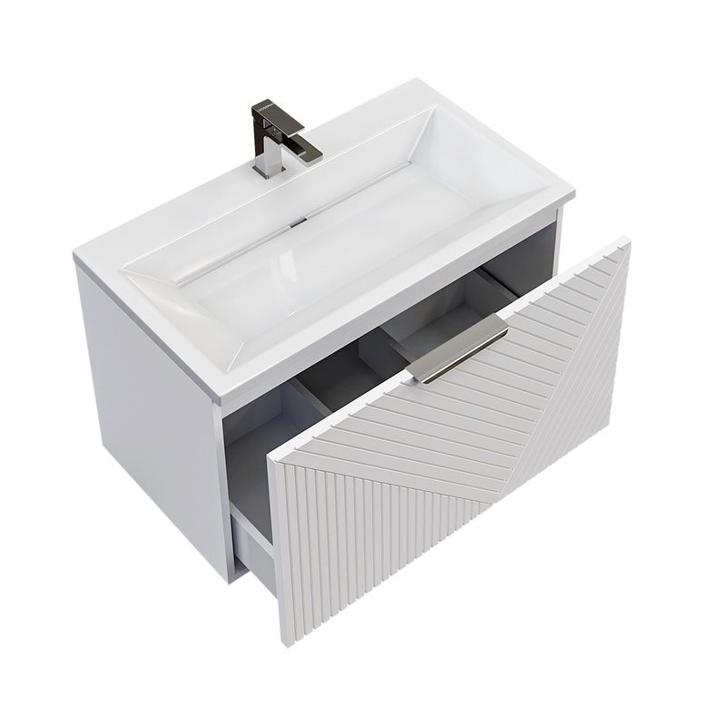 Тумба с раковиной Grossman Блисс 80 матовая белая