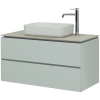 Тумба с раковиной Allen Brau Infinity 100 подвесная, папирус матовый, столешница бежевая