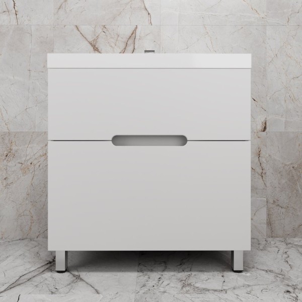 Тумба под раковину без столешницы Style Line Матис 80 напольная, белая матовая