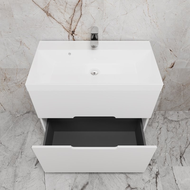 Тумба под раковину без столешницы Style Line Матис 80 напольная, белая матовая