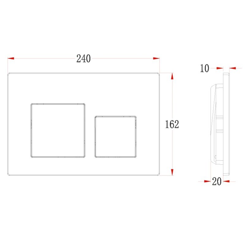 Кнопка смыва для унитаза Veconi Flush V4 пластик, цвет оружейная сталь