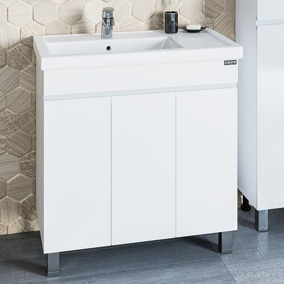 Тумба с раковиной СаНта Марс 80 напольная, с дверками