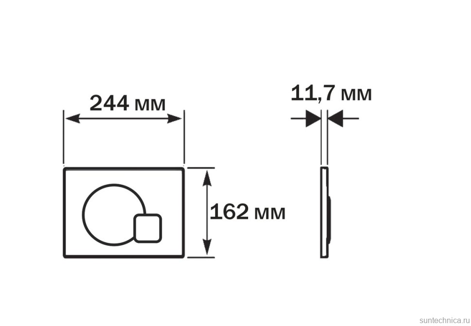 Кнопка смыва для унитаза AQUATEK KDI-0000067 АБС-пластик, цвет глянцевый хром