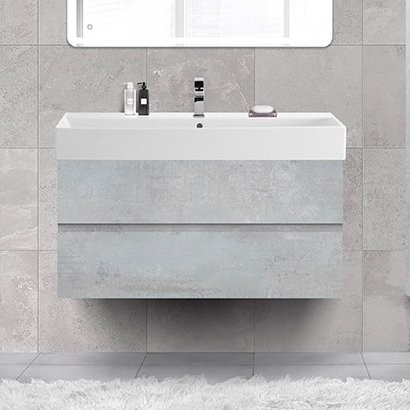 Тумба с раковиной Cezares Molveno 46 100 beton, с раковиной Cezares CZR-MIL-100-LVB
