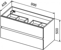 Тумба с раковиной Cezares Molveno 46 100 beton, с раковиной Cezares CZR-MIL-100-LVB