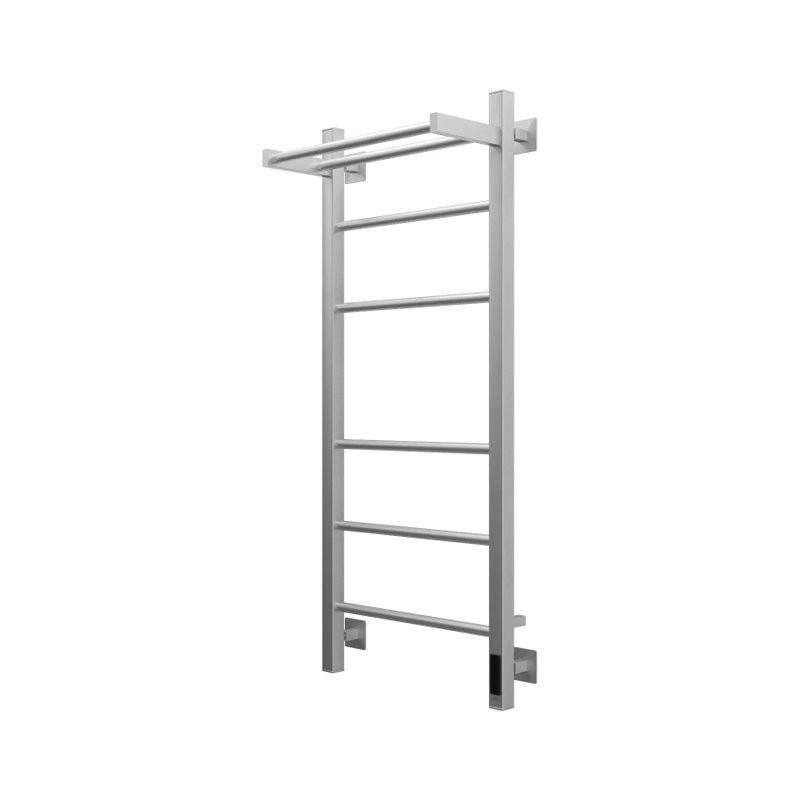 Полотенцесушитель электрический Grota Alto 430х1000 NM EL 100x45 см, подключение справа, слева, скрытое подключение справа, матовый хром, лесенка, с полкой