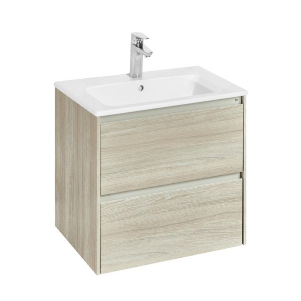 Тумба с раковиной Roca Ona 60 светлый дуб, раковина 3279A8000