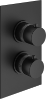 Термостатический смеситель встраиваемый Plumberia Selection Ixo XOT5020NO С ВНУТРЕННЕЙ ЧАСТЬЮ, для ванный с душем, матовый черный