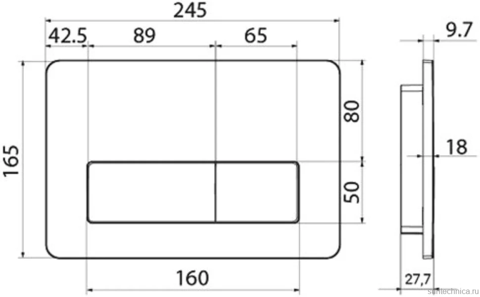 Кнопка смыва IDDIS Unifix UNI80M0i77 хром матовый