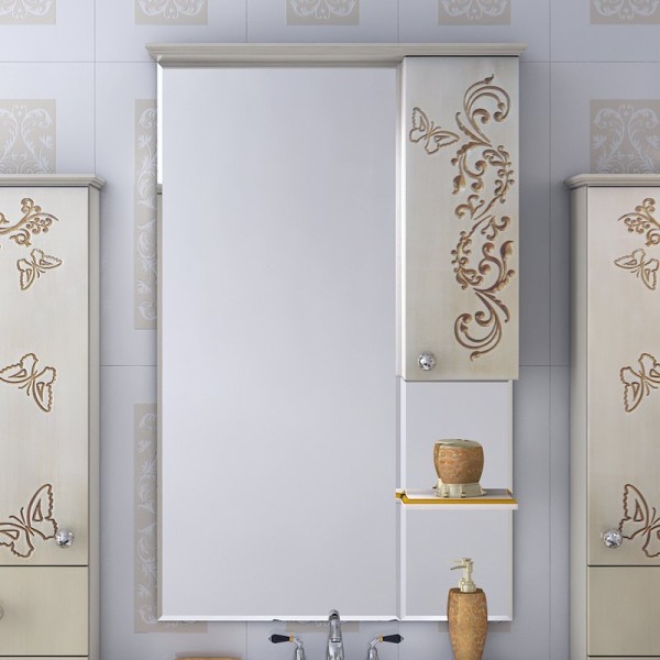 Зеркало Misty Бабочка R 75 бежевый, патина