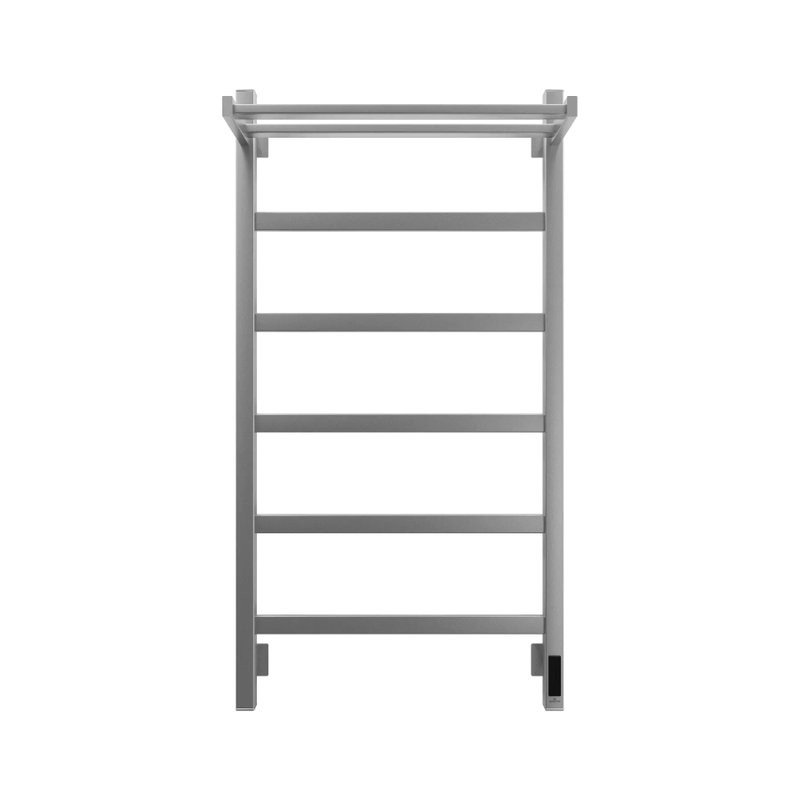 Полотенцесушитель электрический Grota Lore 530х1000 NM EL 100x55 см, подключение справа, слева, скрытое подключение справа, матовый хром, лесенка, с полкой