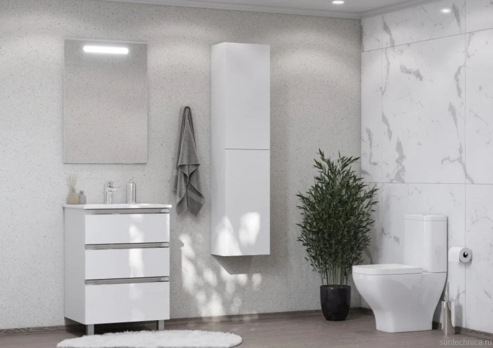 Мебель для ванной комнаты Roca The Gap 60 3 ящика, белый глянец, раковина 32799E000