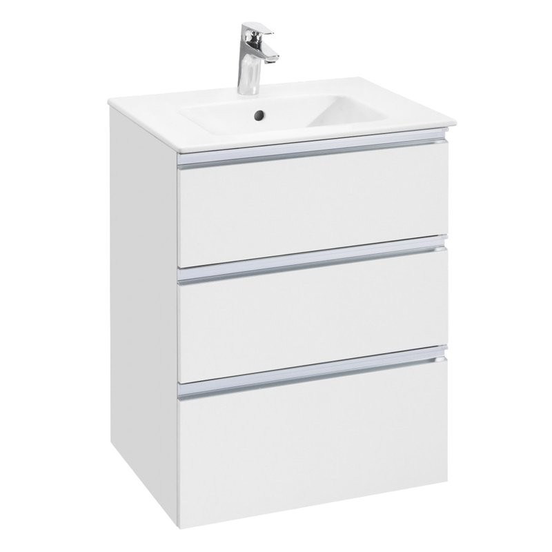 Мебель для ванной комнаты Roca The Gap 60 3 ящика, белый глянец, раковина 32799E000