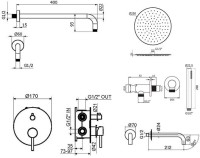 Душевой комплект Plumberia Selection Ixo KITXO19CR60 С ВНУТРЕННЕЙ ЧАСТЬЮ, хром
