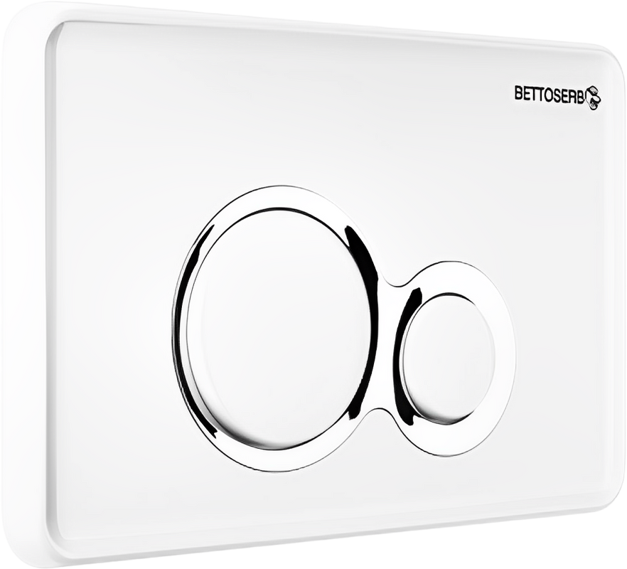 Кнопка смыва для унитаза BETTOSERB Duo 40006458 пластик, цвет белый глянец, глянцевый хром